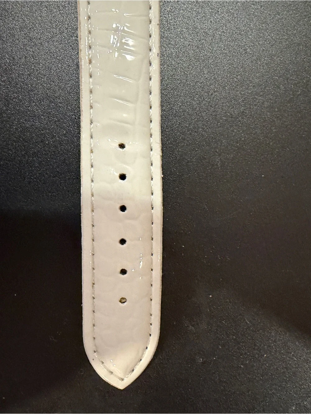 Michael Kors White Leather Strap Watch with Gold-Tone Case